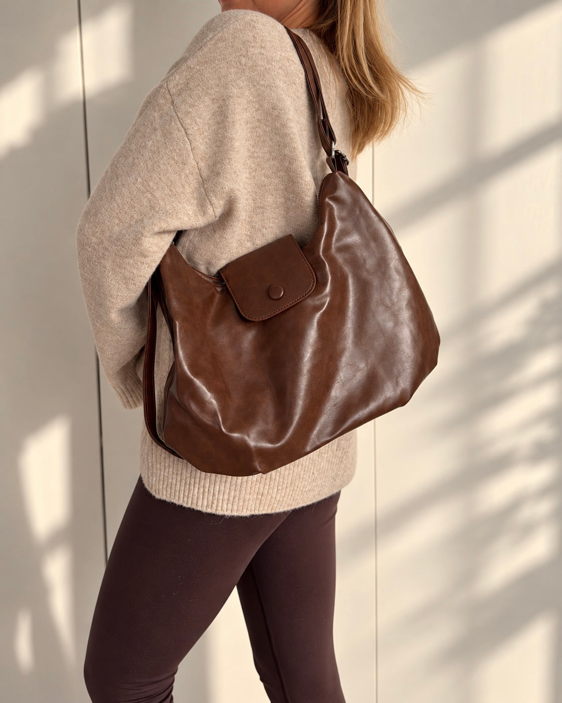 2in1 Shoulder Bag / Rucksack | Braun