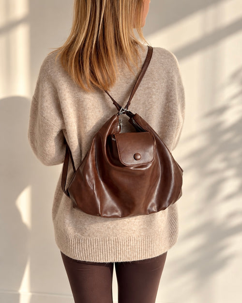 2in1 Shoulder Bag / Rucksack | Braun