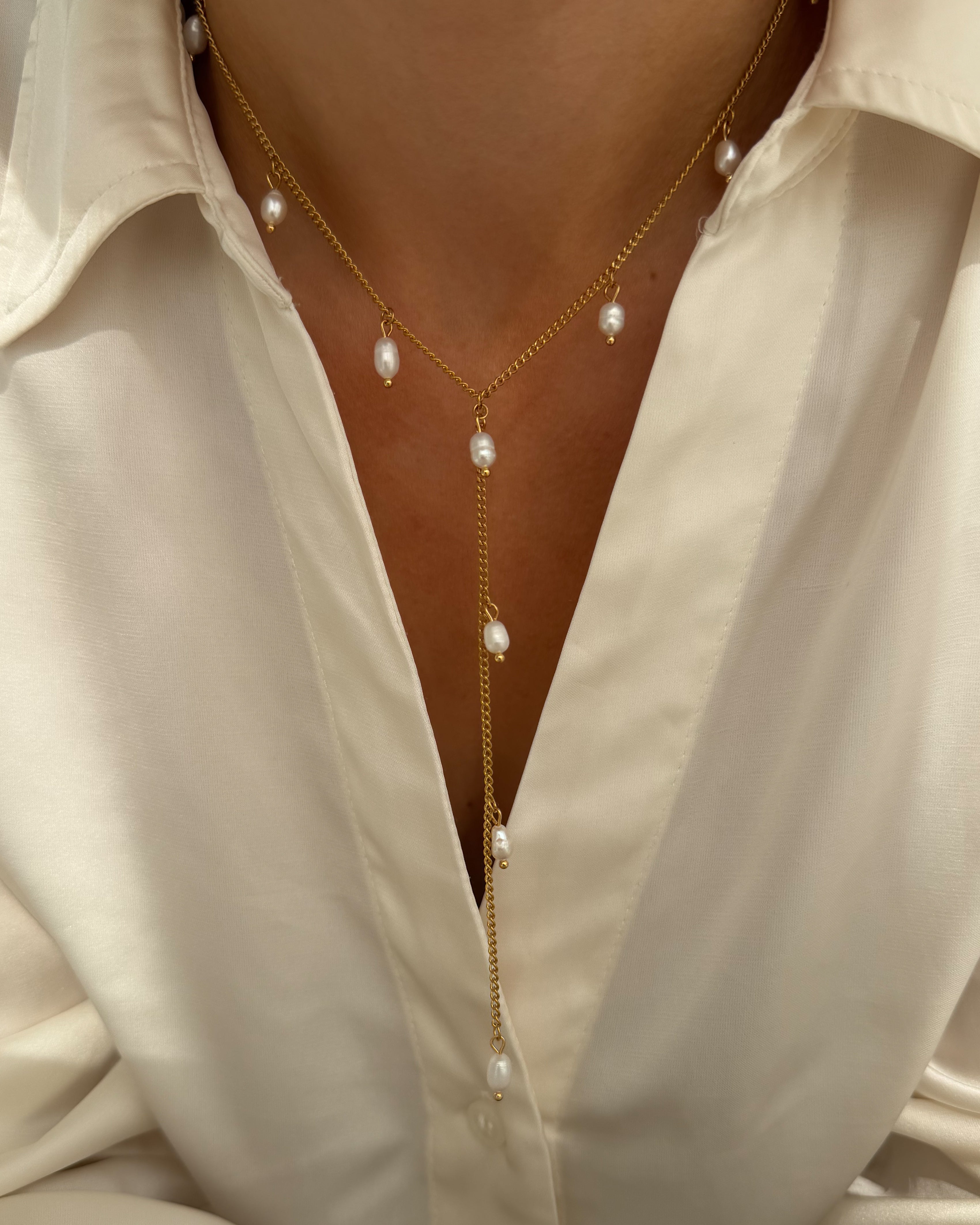 Halskette Pearl Drop Y