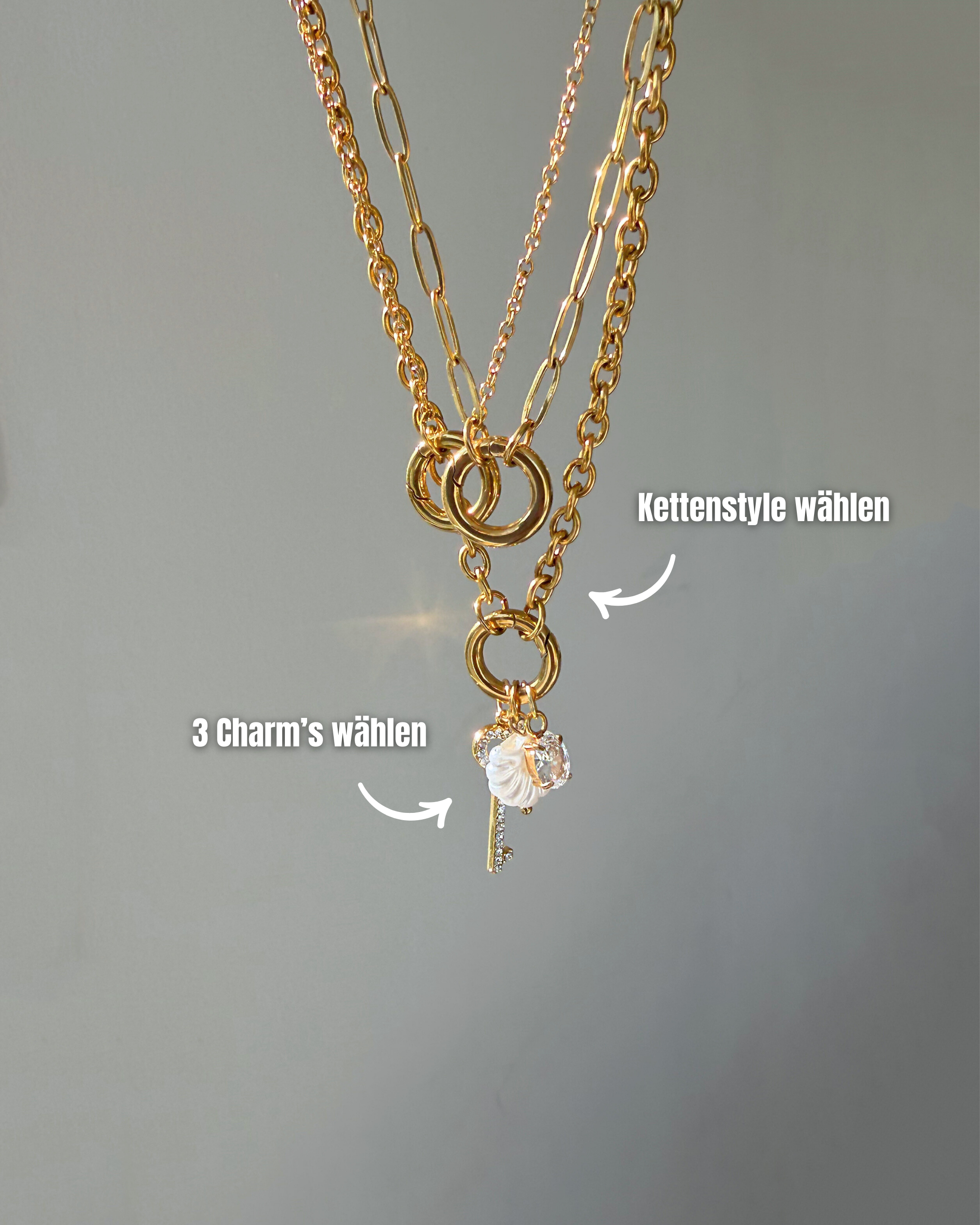 Gestalte deine Charmkette (Kette + 3 Charm's) ✨