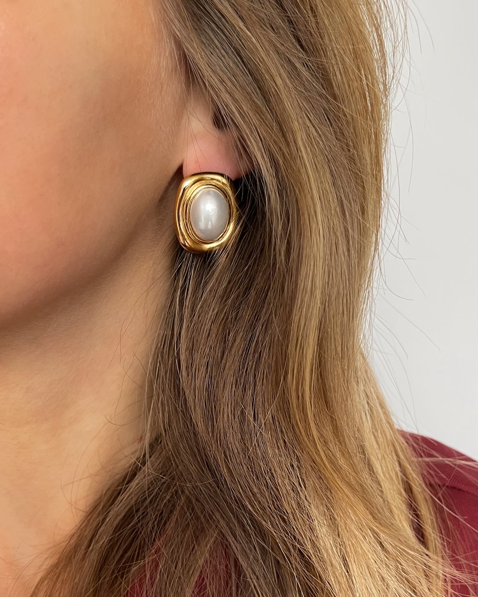 Ohrstecker Golden Snow Pearl