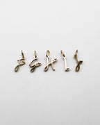 Verspielte Buchstaben Anhänger in gold. Buchstabe F, G, H, I, J