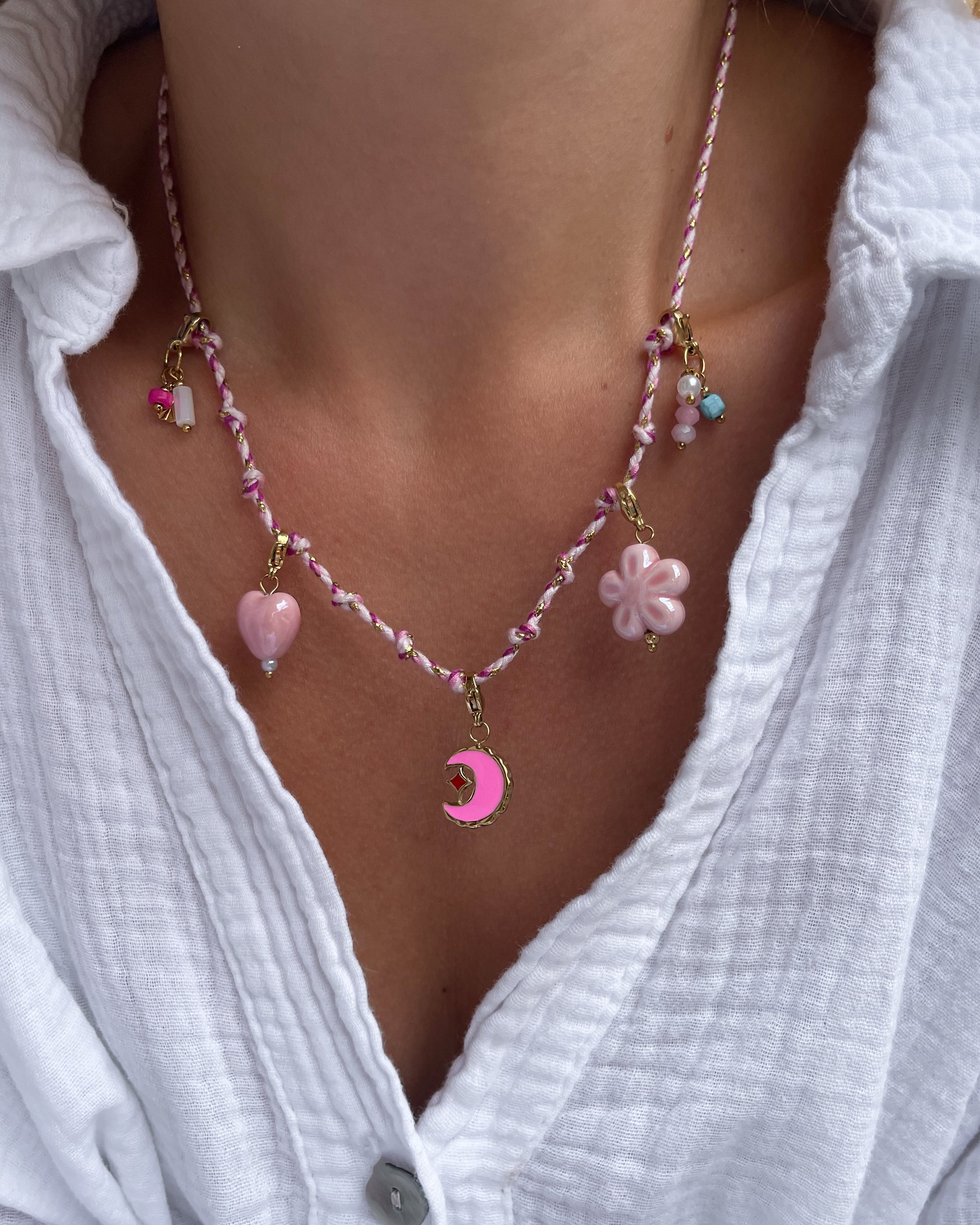 Charm Kette Pink