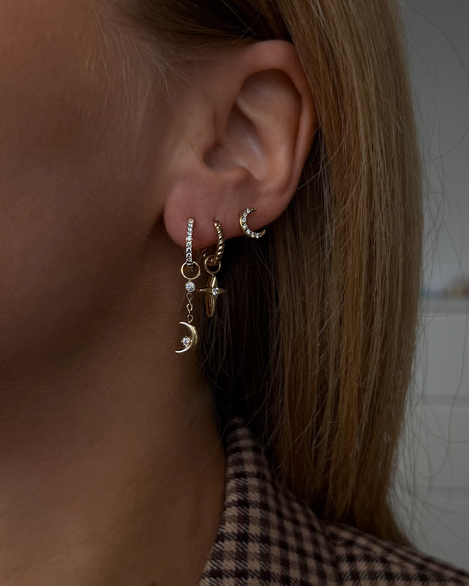 Ohrring Stack Moon & Stars