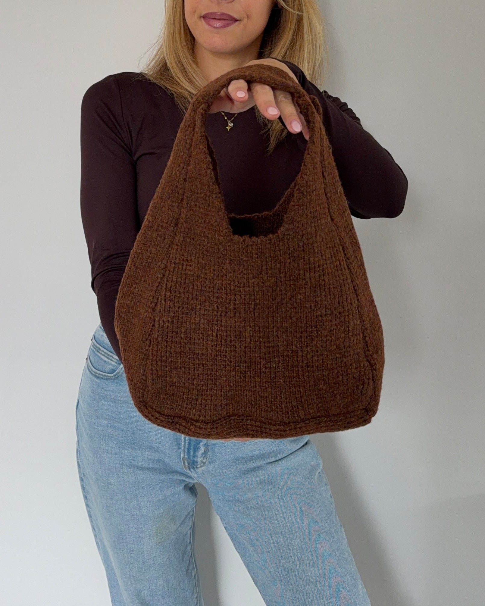 Cozy Knit Bag | Braun