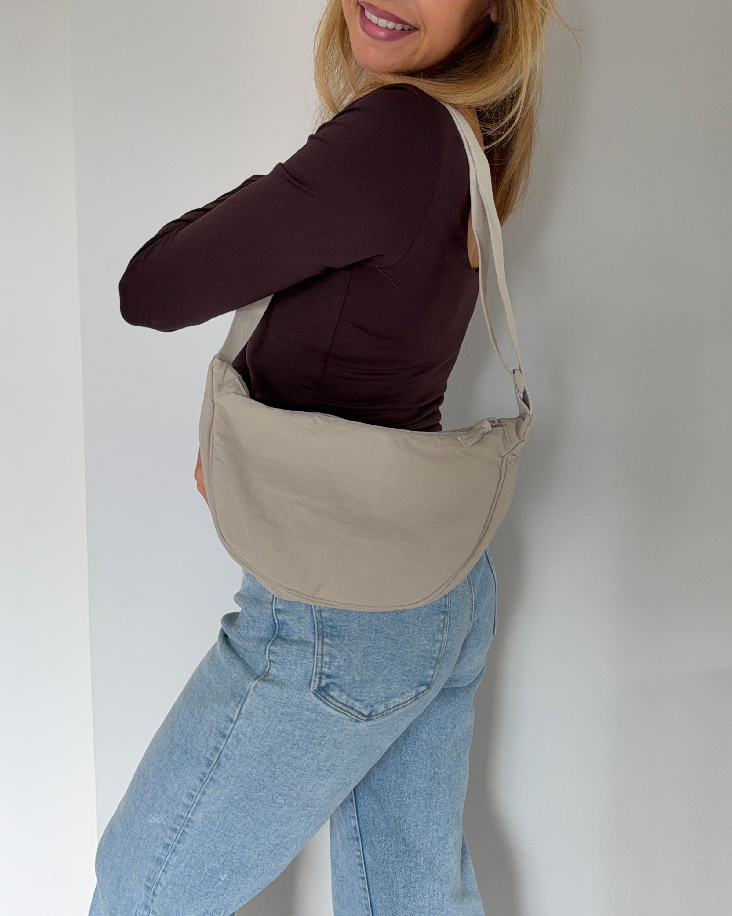 Everyday Half Moon Bag | Beige