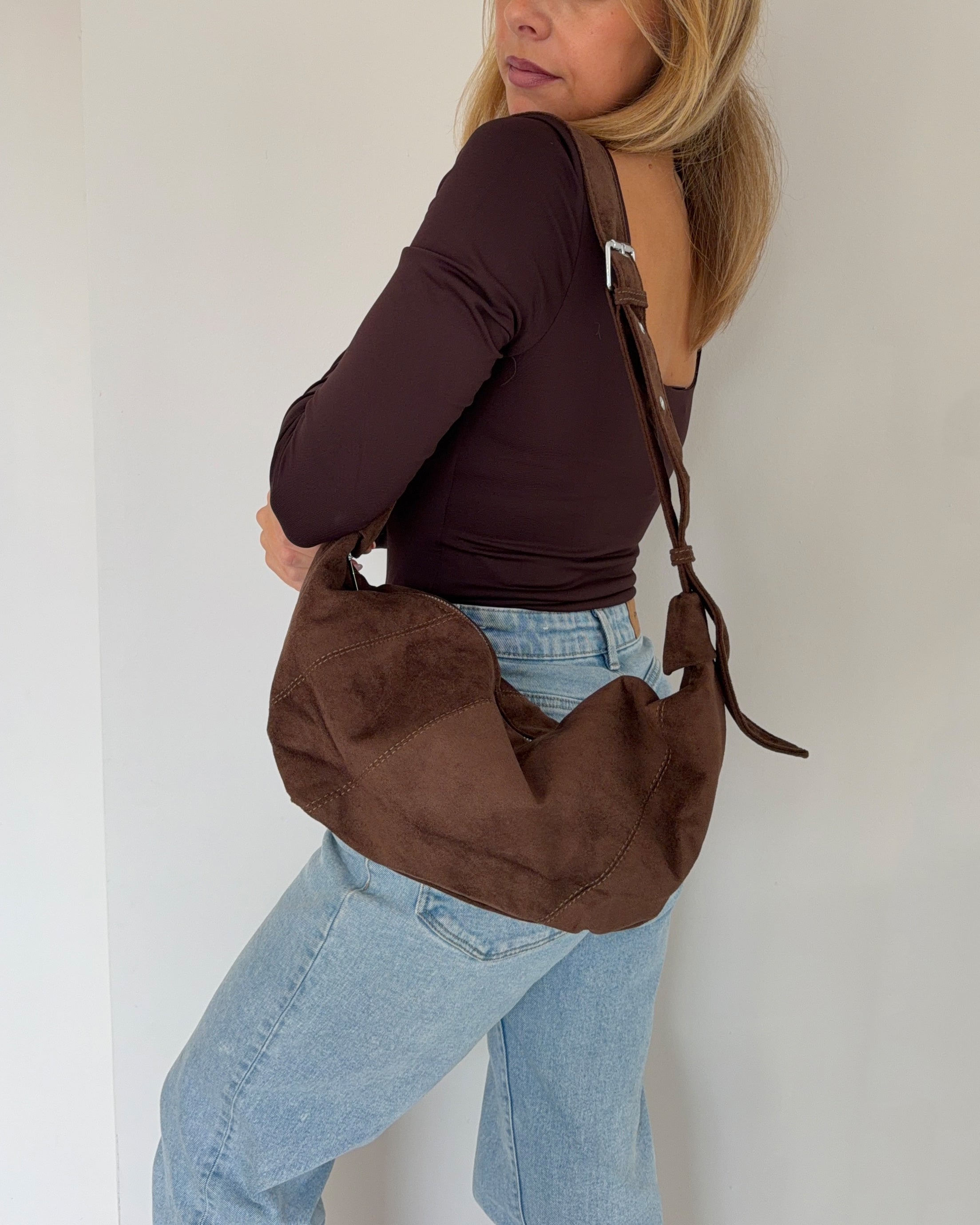 Suede Slouch Bag | Braun