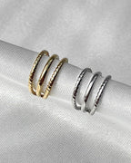 Dreilagiger Edelstahl Earcuff in gold und silber.
