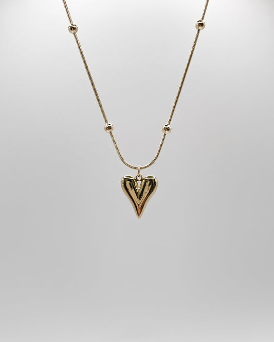 Herz Halskette aus Edelstahl – verstellbar, 18K vergoldet | NALOU Shop