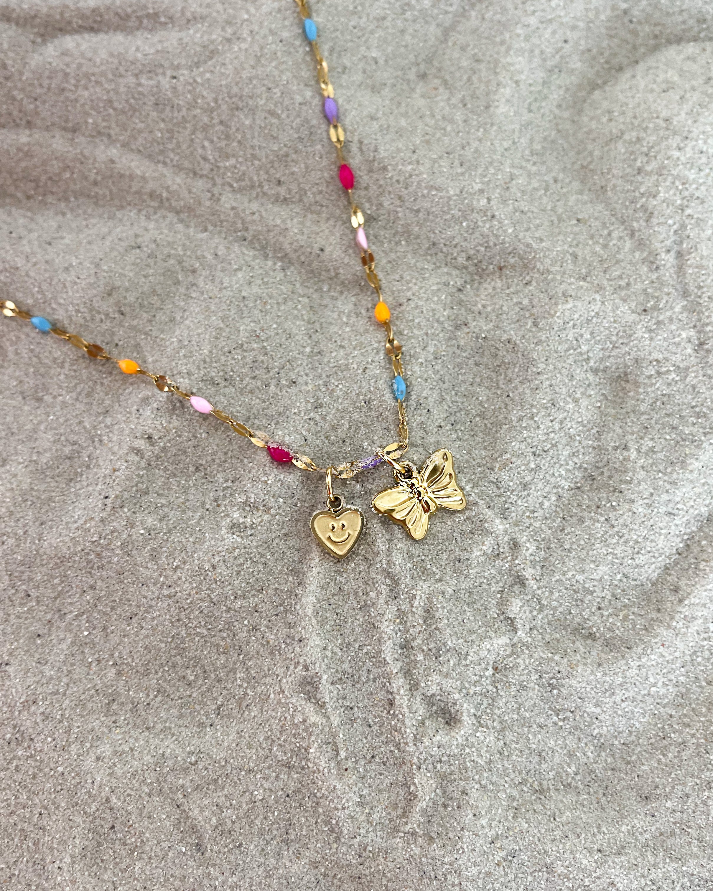 Candy Pop Halskette – Bunte Gliederkette in Gold mit Charm's