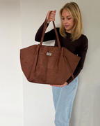 Oversized Tote Bag | Braun Wildleder Optik