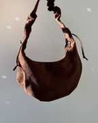 Ruched Suede Shoulder Bag | Braun