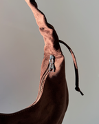 Ruched Suede Shoulder Bag | Braun
