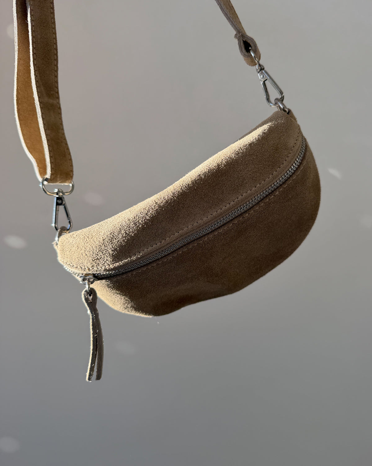 Crossbody Bag | Beige | Echtleder