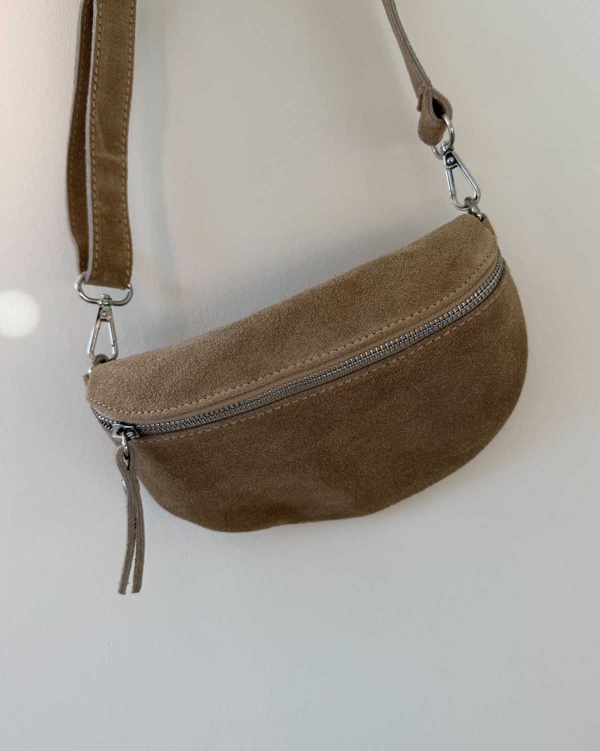 Crossbody Bag | Beige | Echtleder