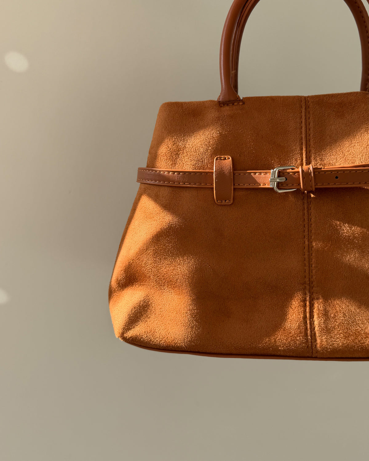Suede City Bag | Cognac
