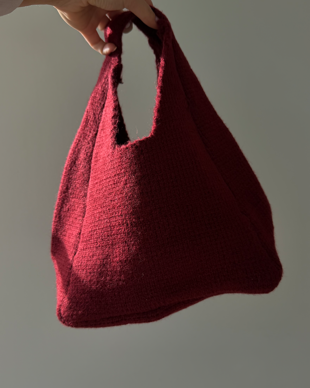 Cozy Knit Bag | Dark Red