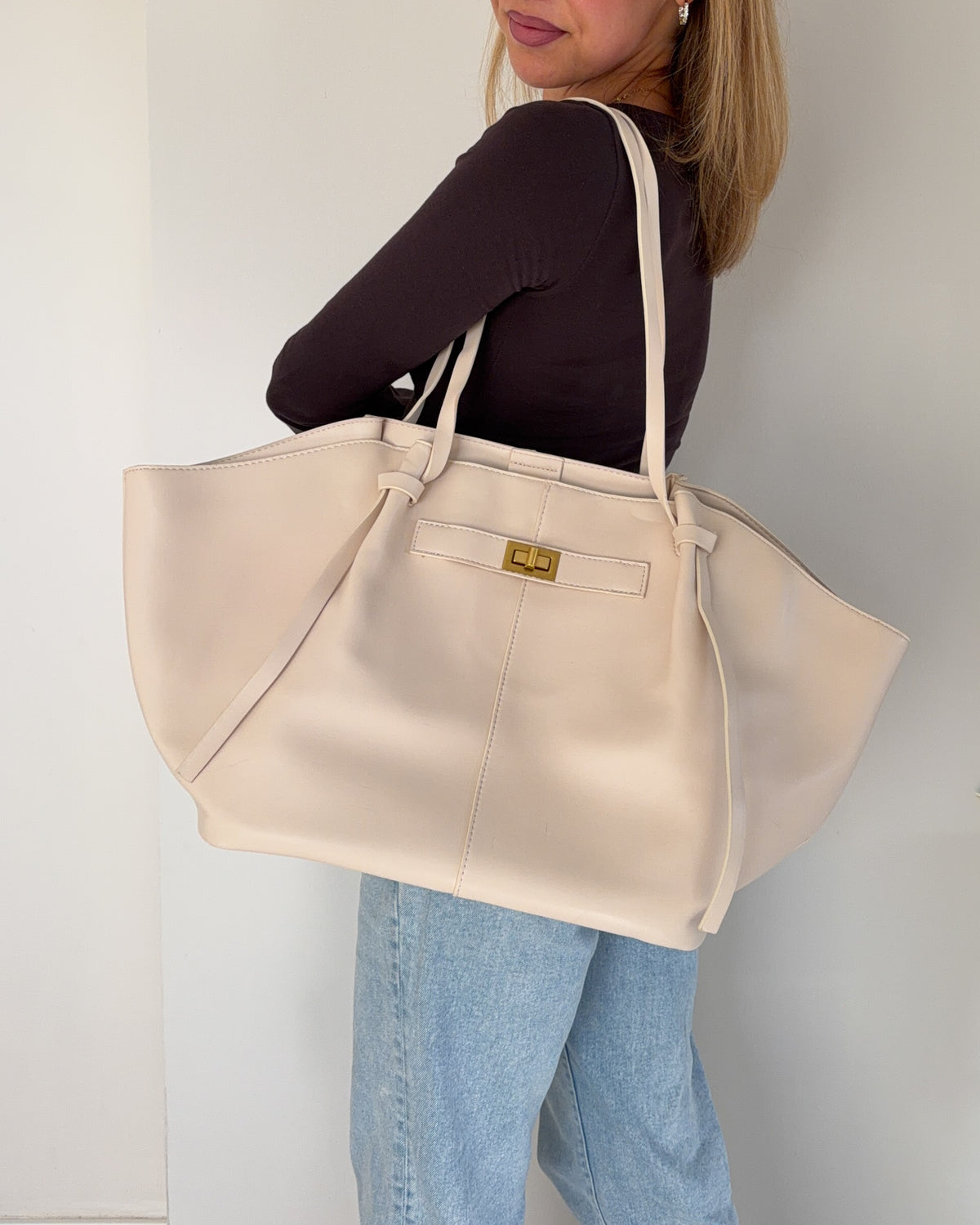 Oversized Tote Bag | Creme