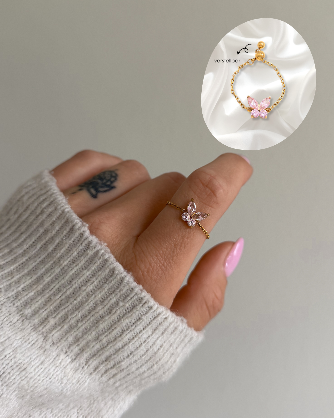Ring Pink Butterfly
