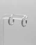 Wasserfeste Edelstahl Hoops mit Zirkonia Steinen besetzt in silber.