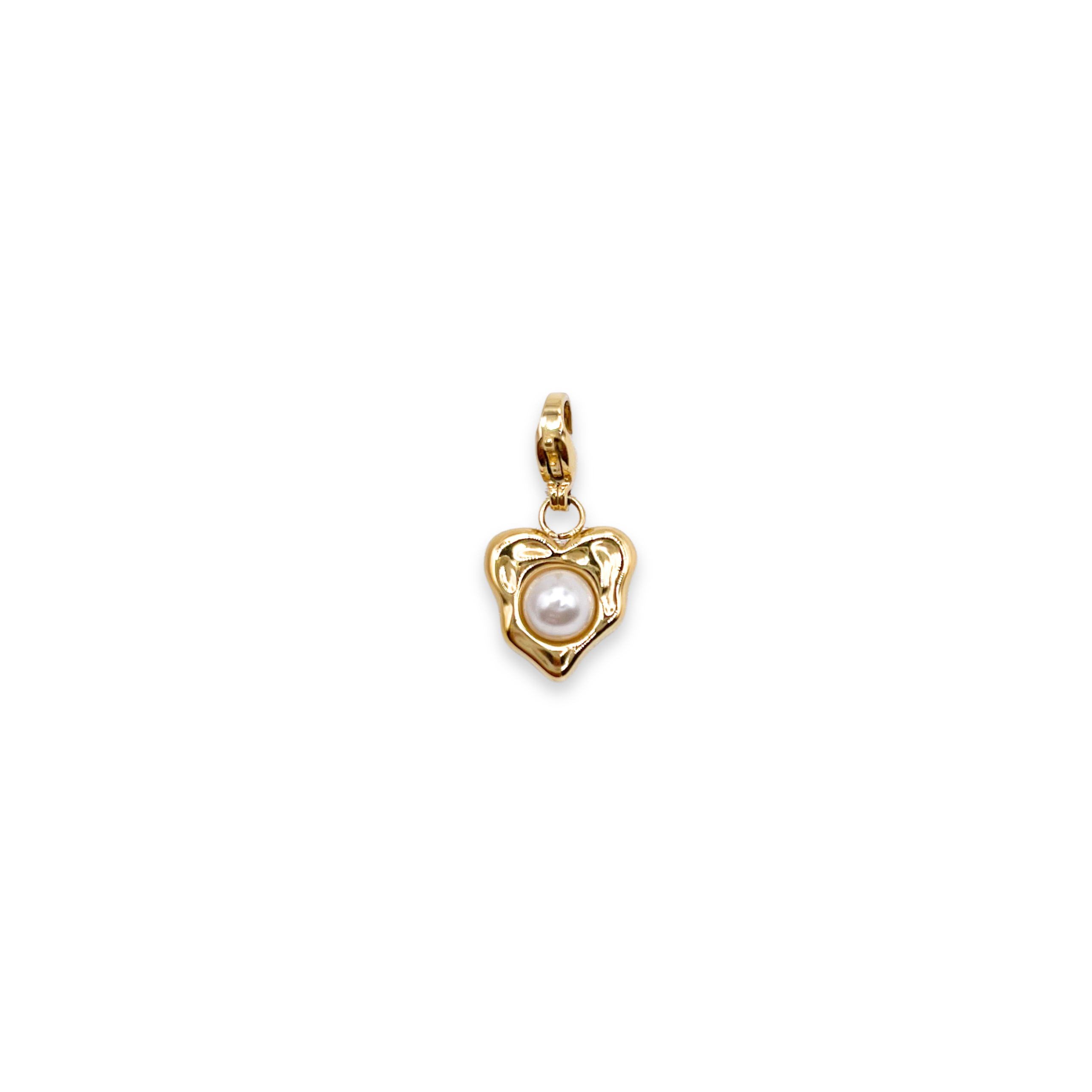 Charm Golden Pearl Heart