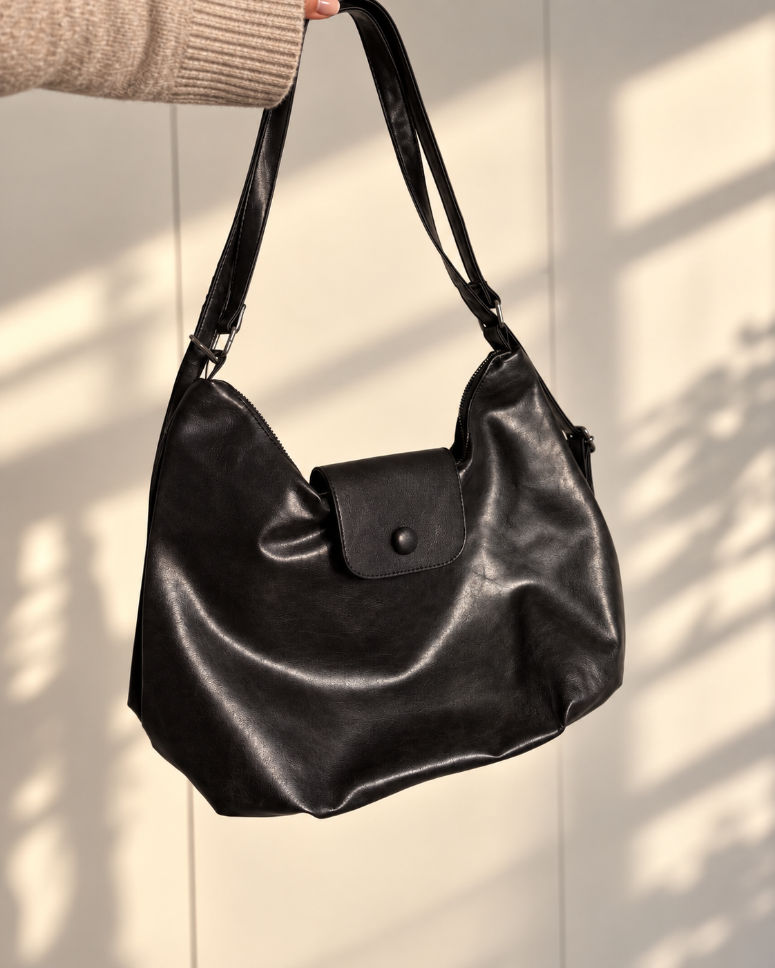 2in1 Shoulder Bag / Rucksack | Schwarz