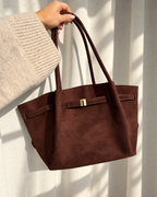 Shopper Bag Suede | Dunkelbraun