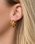 Golden Waves 18k Vergoldete Edelstahl Creolen | Golden Waves